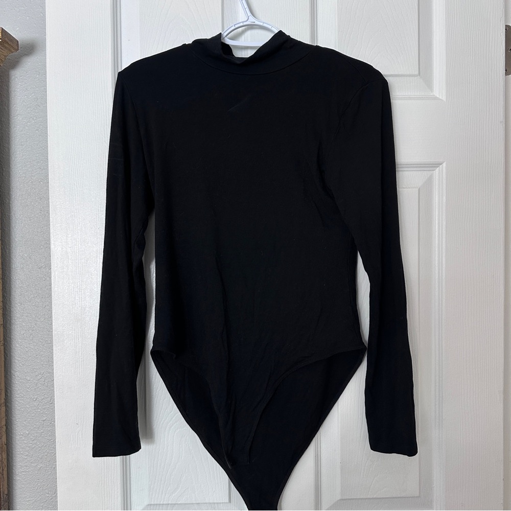 Black Long Sleeve Mock Neck Bodysuit